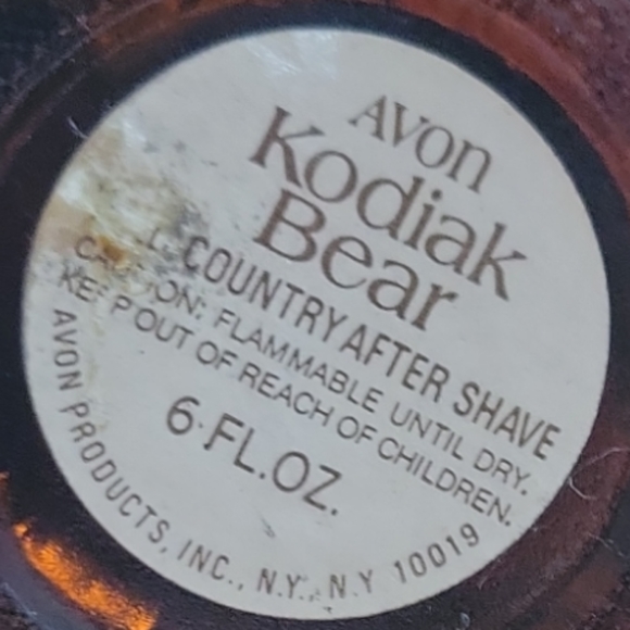 Vtg Avon Kodiak Bear Wild Country Aftershave 6 Oz Bottle Decanter Amber - Picture 6 of 7